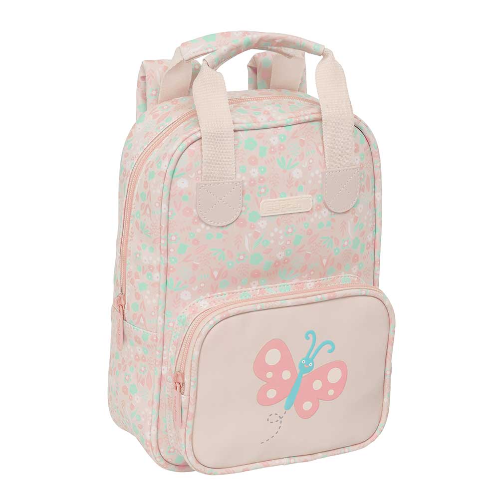 SAFTA | Mochilas Escolares Infantiles Preescolar Con Asas y Hombreras Acolchadas, Bolsillo Frontal con Cremallera, Tarjeta Identificación, Azul, Asa Superior Forrada, Infantil Vuelta al Cole