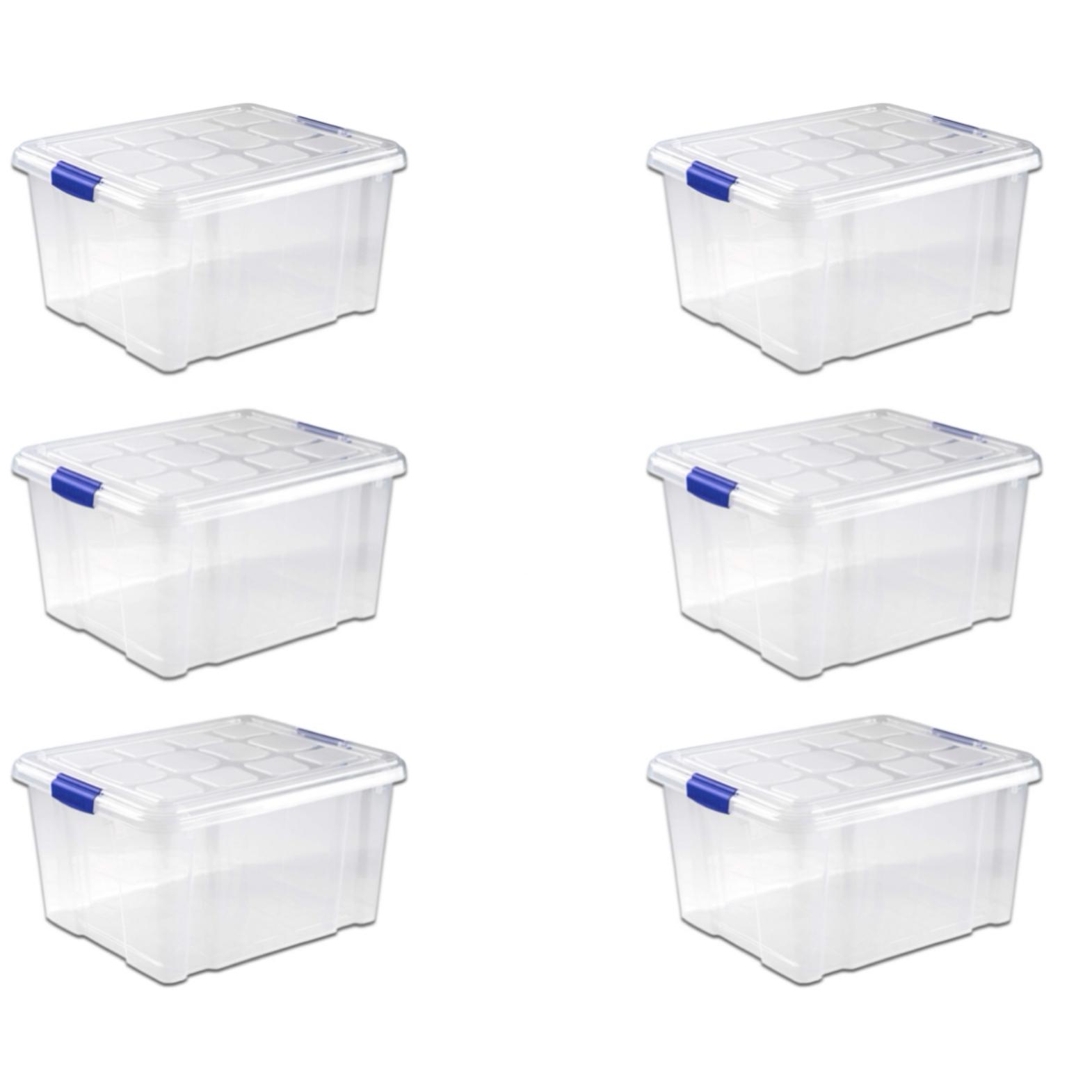 TRESV Set 3 Cajas de Ordenación TRESV 4L,5L,8L,12L,16L,25L y 35L Almacenamiento Plástico Transparente Hermético