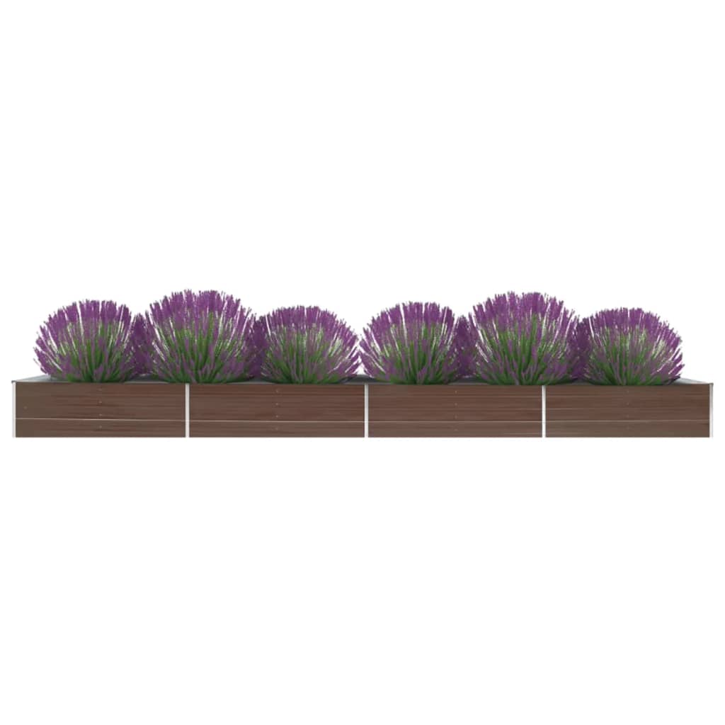 vidaXL Arriate de jardín de acero galvanizado marrón dimensiones 240 x 80 x 45 cm,  320 x 80 x 77 cm,  320 x 80 x 45 cm y mas