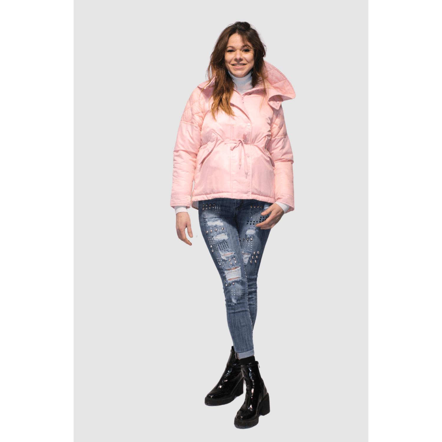Chaqueta acolchada mujer jacket técnica repelente agua capucha cordón ajustable bolsillos cierre cremallera corchetes corte recto rosa talla S, cómoda y versátil, abrigo invierno ✅Entrega 24/48h