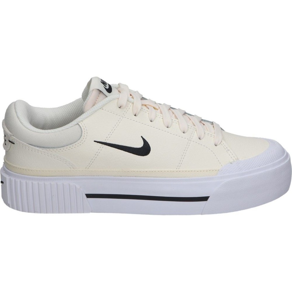 NIKE | Zapatillas Nike Court Legacy Lift para Mujer – Deportiva en Color Beige con Plataforma – Sneaker de Plataforma con Cierre de Cordones – Estilo Casual – Versátiles – Combinables – Modelo FV5526-101