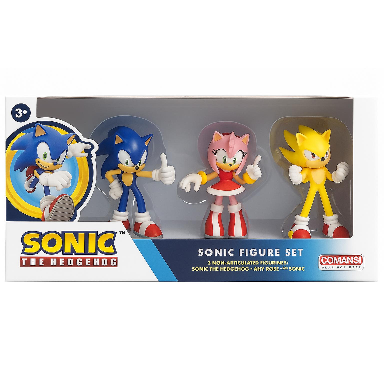 Sonic Set 3 Figuras 9 Cm | Sonic, Amy Y Super Sonic | Muñecos Juguete Colección | Regalo Fans Sega Sonic The Hedgehog