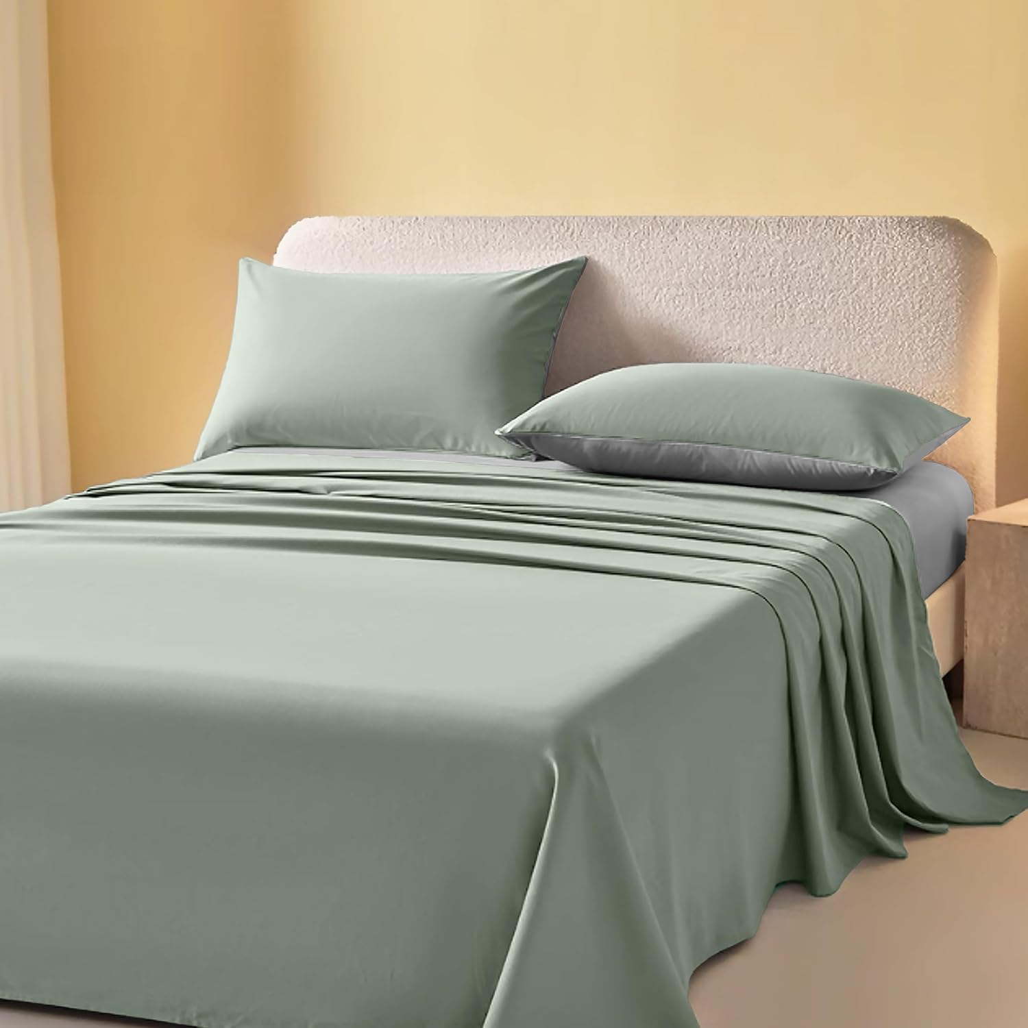 C.A | Juego de Sábanas 3/4 Piezas | Bajera Ajustable, Encimera y Fundas de Almohada | Extra Suaves y Anti-Pilling