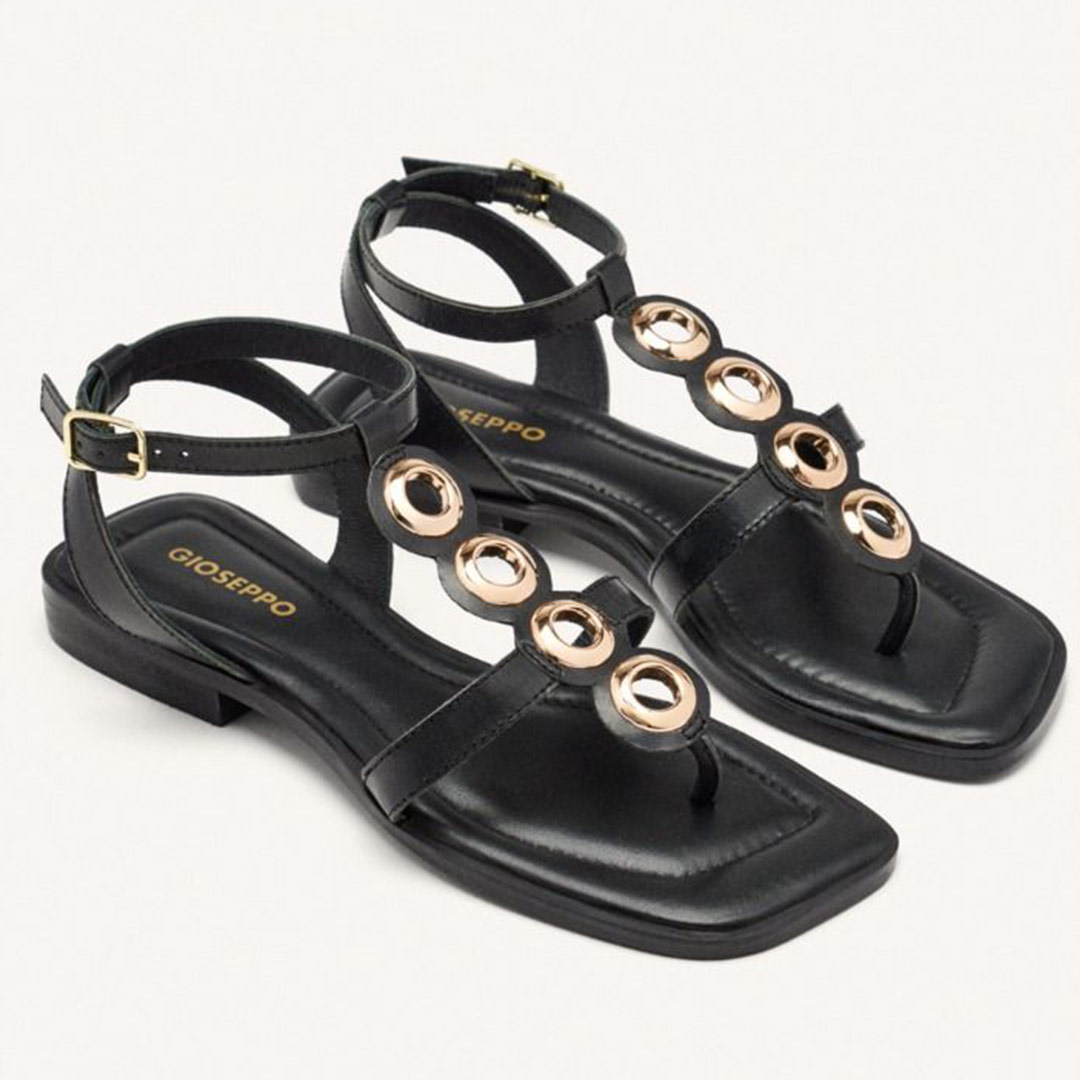 Shoes Sandalias Planas marca Gioseppo para mujer en color negro