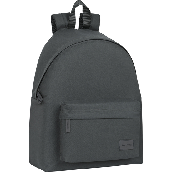 SAFTA  SAFTA BASIC "GRIS" Mochila  Diseño único y licencia oficial - Mochila con Bolsillo frontal con cremallera y Hombreras y espalda ergonómicas y acolchadas - Mochila Doble tirador en cremallera principal para facilitar su apertura