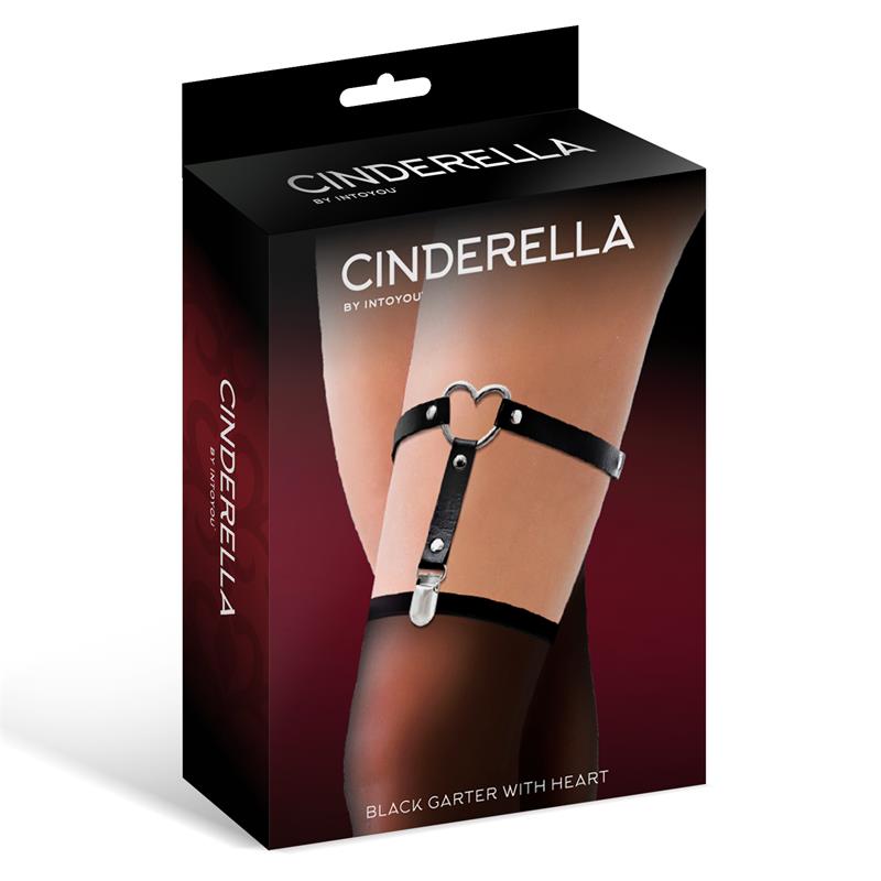 LENCERIA MUJER CINDERELLA LIGA CON ARO EN FORMA DE CORAZÓN CUERO VEGANO TALLA ÚNICA