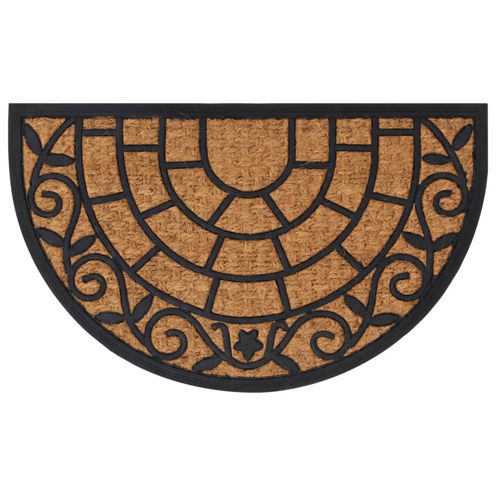 vidaXL Felpudo semicircular de goma y fibra de coco 45x75 cm