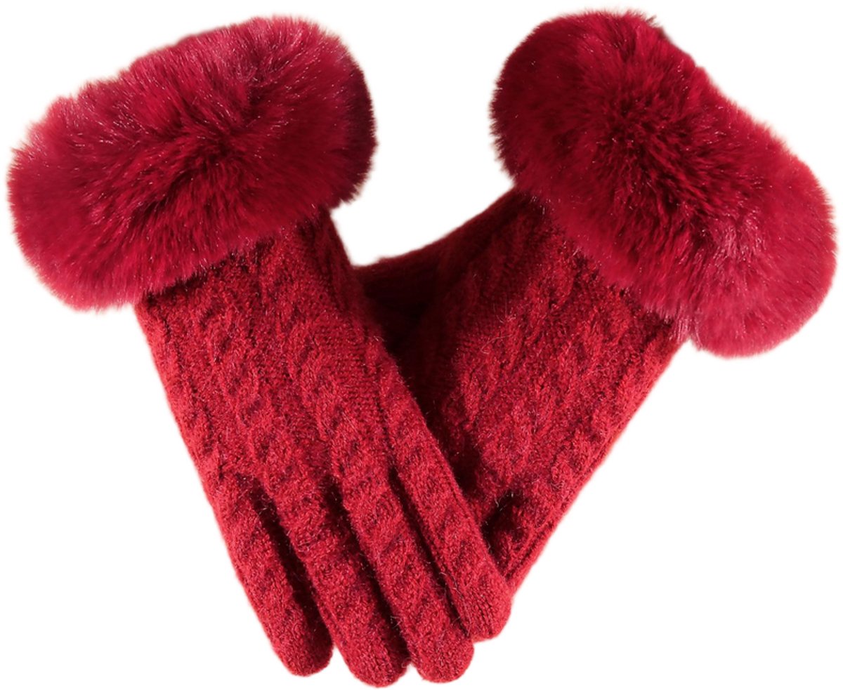 Om Home Guantes - 23*9cm - Guantes de punto de invierno para mujer - Sencillos y modernos - Guantes cálidos para la oficina - Cortavientos - Guantes para ciclismo al aire libre - Guantes de otoño e invierno - Transpirables y cálidos - Cómodos y que no dan