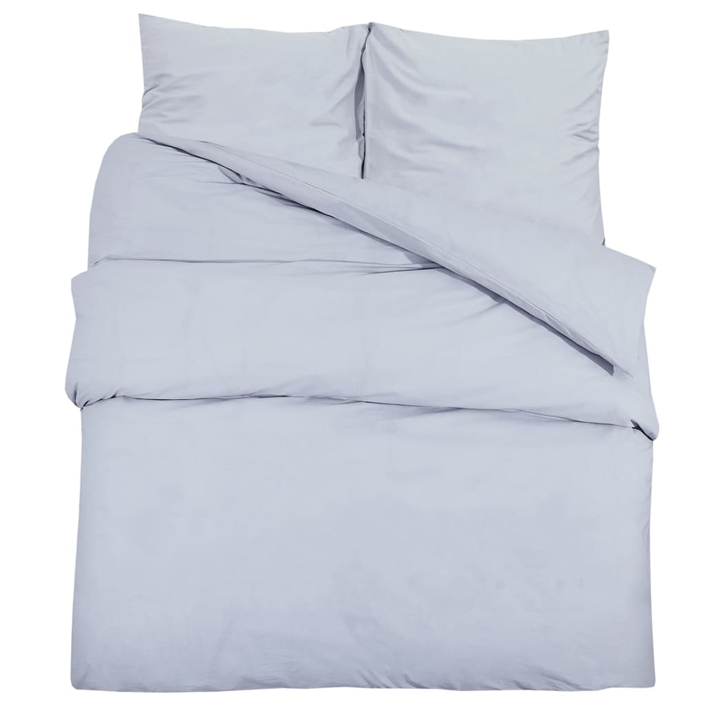 vidaXL Juego de funda nórdica microfibra ligera gris 220x240 cm