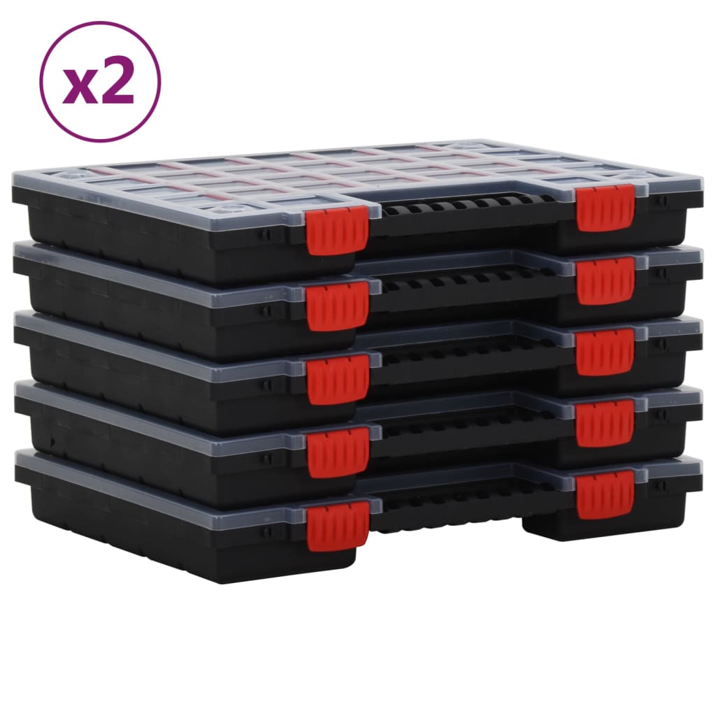 vidaXL Cajas de Accesorios Polipropileno (10 unidades) Caja Carcasa Tornillo Estuche Modelo 15 divisores, 26 divisores, 21 cajas