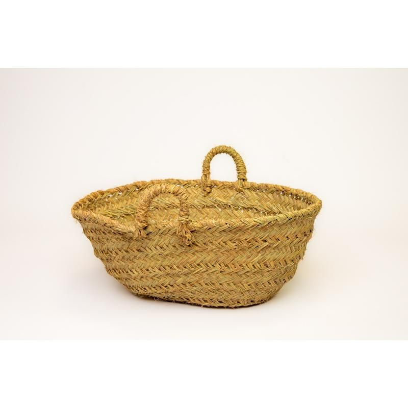 Cesta Ovalada de Esparto 100% Artesanal y Natural - Diferentes Tamaños - Almacenamiento y Decoración para el Hogar - Fibranature Luque