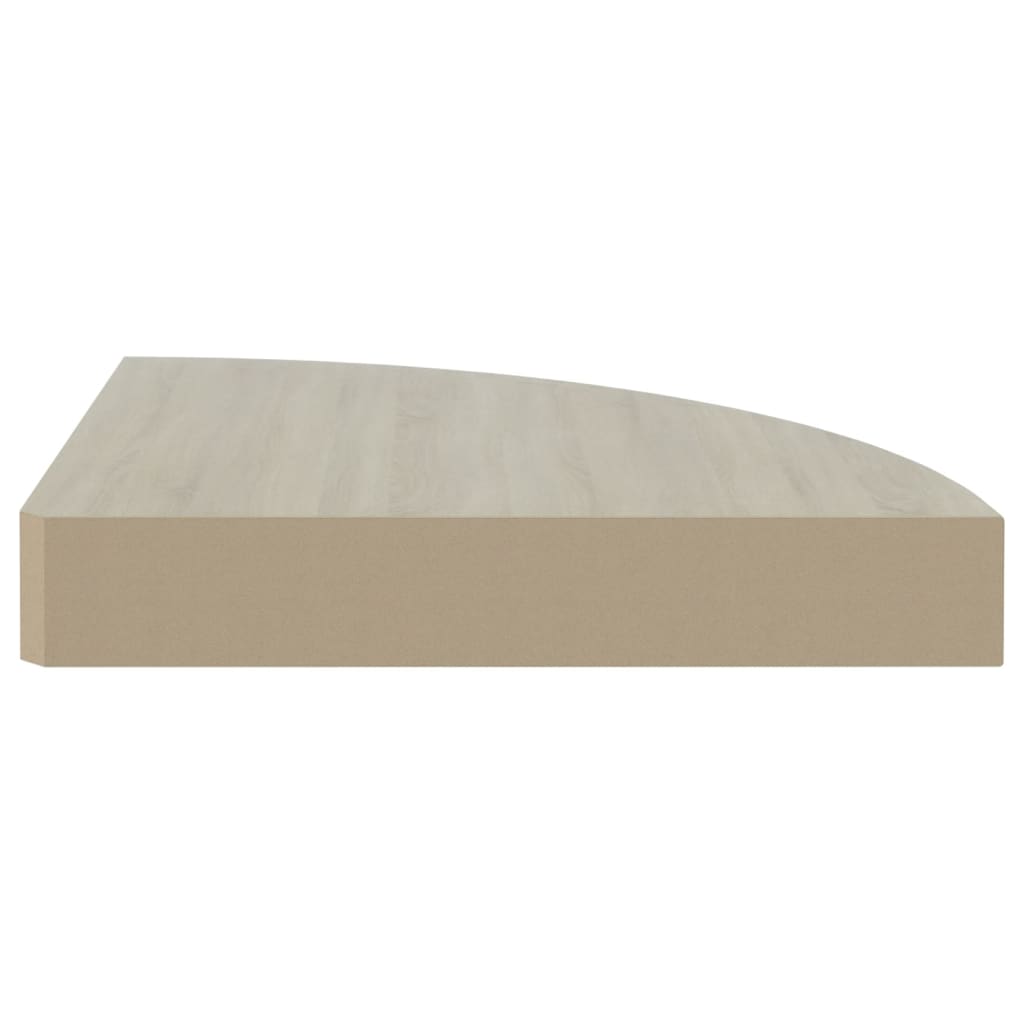 vidaXL Estante de esquina de pared 4 uds MDF roble/blanco 35x35x3,8 cm