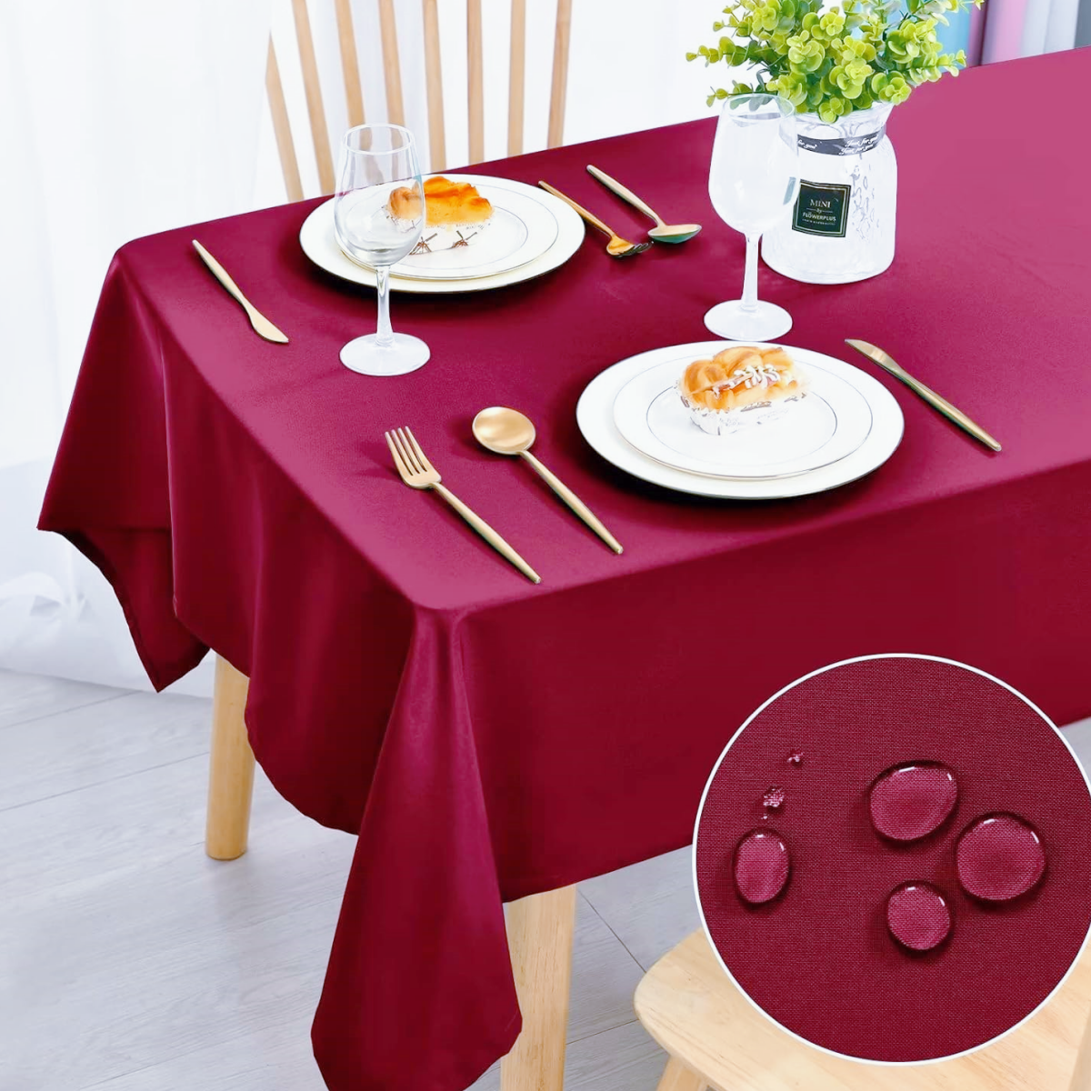 Mantel Antimanchas, Mantel de Tela ,Lavable, Impermeable, para Comedor, jardín, Fiestas, Bodas o hogar