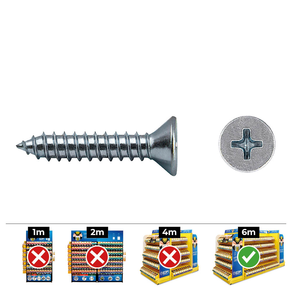 CAJA 500 unid. TORNILLO CHAPA AVELLANADO DIN/REF 7982 3,5x22mm ZINCADO CELO