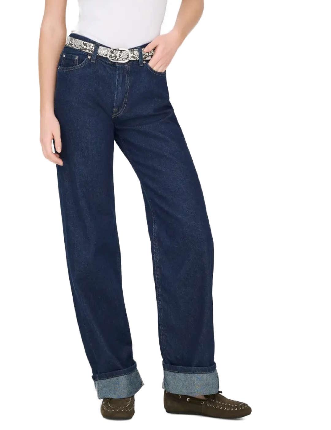 Pantalón vaquero Only Ella marino wide para mujer