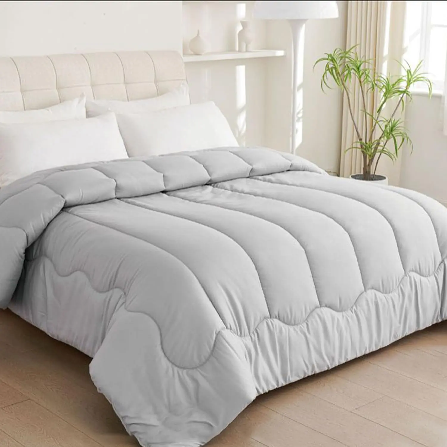 Edredón Nórdico Doble Cara, Relleno Nórdico, Edredón de Microfibra, Microfibra Suave, Antiácaro, Hipoalergénico, Transpirable, Moderno, Ligero, para Cama 90/105/135/150/180 cm