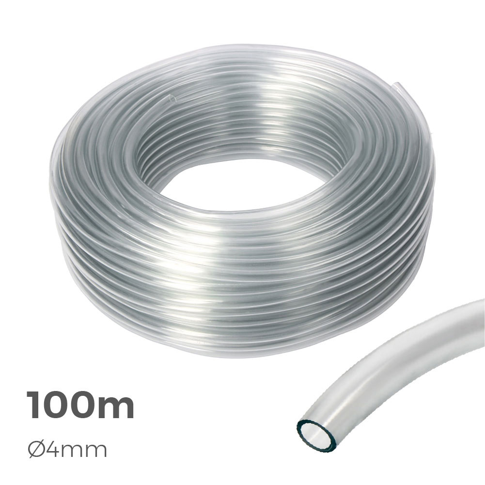 MANGUERA CRISTAL TRANSPARENTE Ø INTERIOR 4mm Ø EXTERIOR 6mm  ROLLO 100m