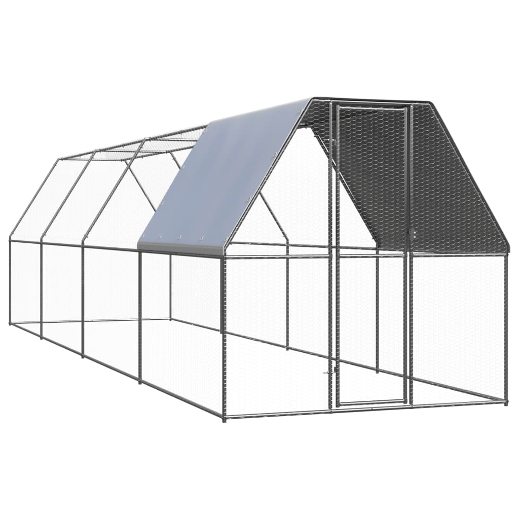 vidaXL Jaula Gallinero de Exterior de Acero Galvanizado Casa de Gallinas Pollo Dimensiones 2 x 2 x 2 m,  3 x 2 x 2 m,  2 x 4 x 2 m y mas