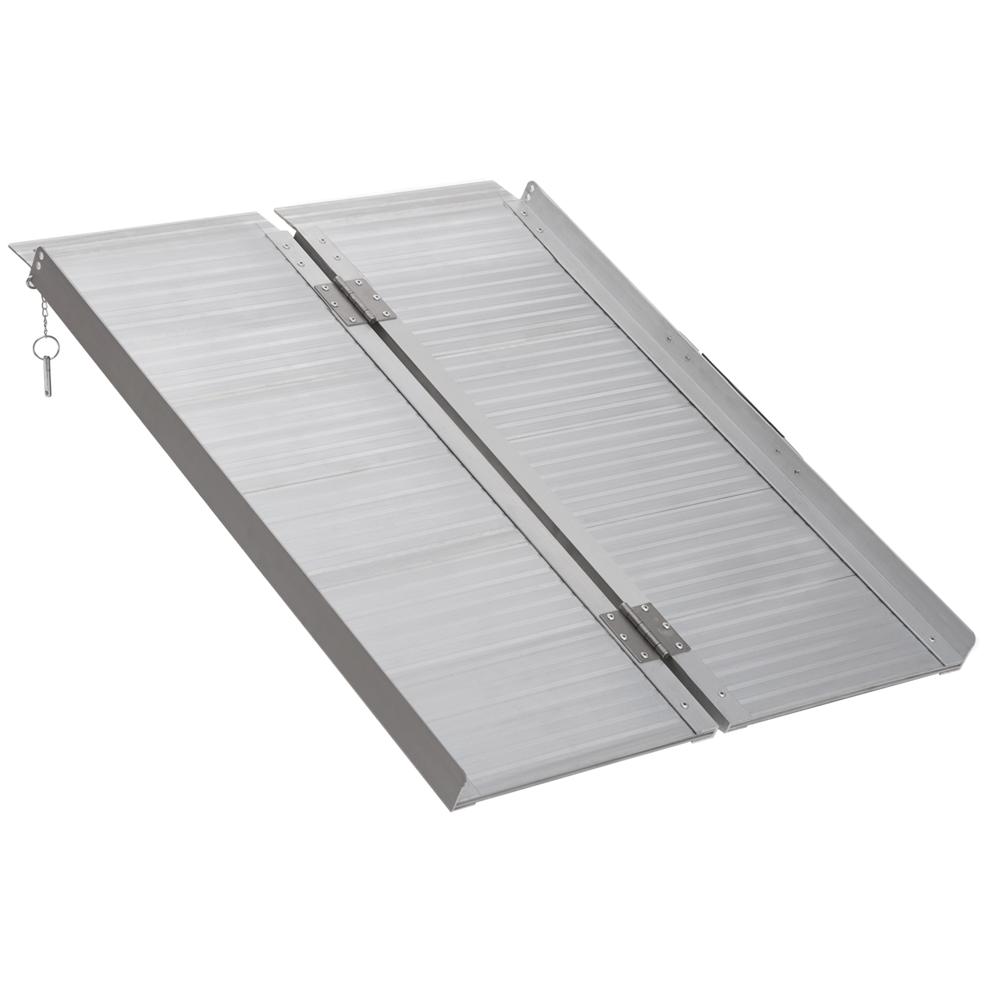 HOMCOM Rampa para Sillas de Ruedas Plegable, Carga 270 kg, Rampa Portátil de Aluminio Antideslizante con Bordes de Seguridad y Asa, para Escaleras, Puertas, Discapacitados