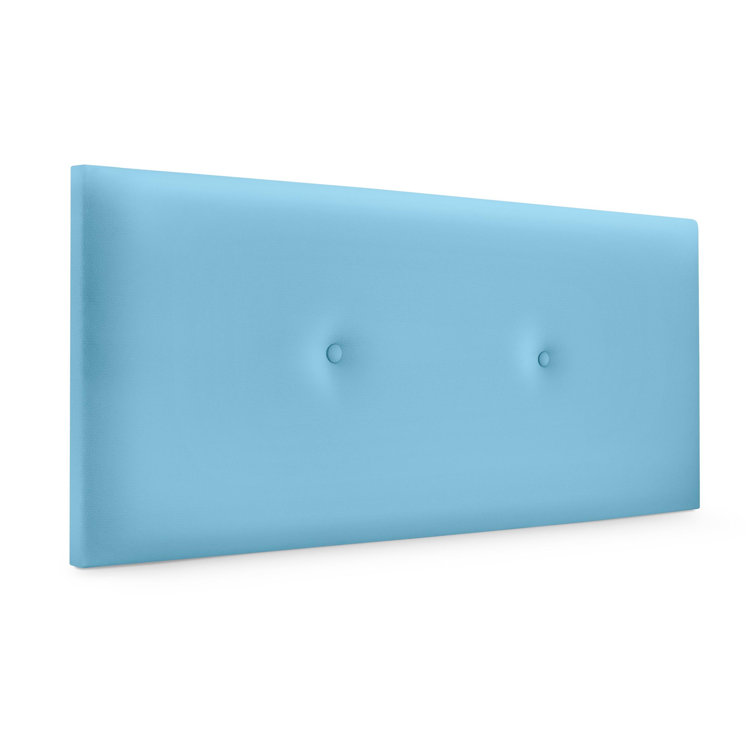DHOME Cabecero de Polipiel o Tela Acualine Liso con Botones Tapizado Colores Cabezal Lujo Cama Dormitorio Moderno Acolchado (Celeste Polipiel)
