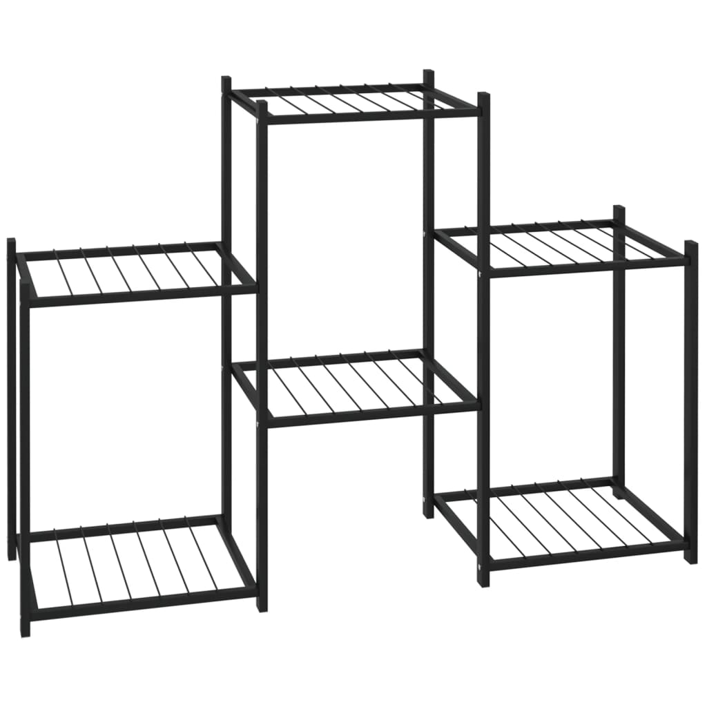 vidaXL Soporte para Flores Hierro Negro Estantería Altas Soporte Modelo Con rueda, Sin rueda