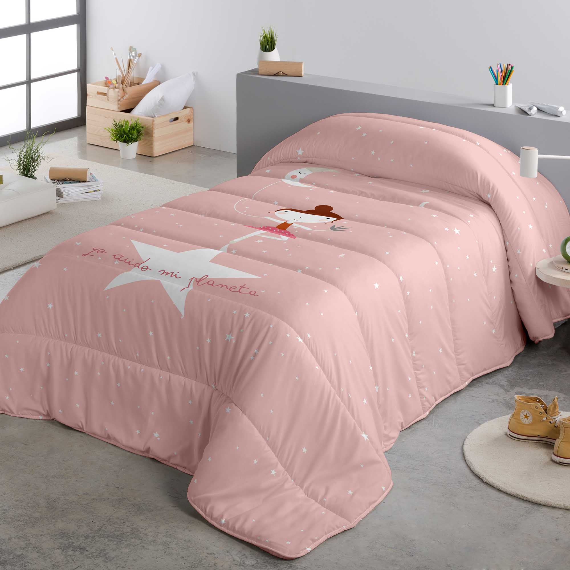 HACIENDO EL INDIO - Edredón Nórdico Infantil Estampado 100% Algodón -  Relleno 200 gr Tacto Pluma - Ideal para Invierno, Antialérgico y Transpirable - Disponible para Cama 90/105 cm - Fabricado en España