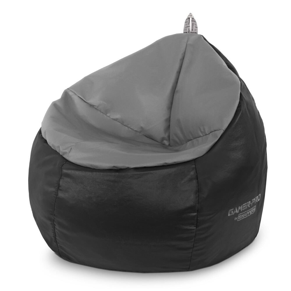 Puff Gamer Junior Polipiel Interior Gris HAPPERS - Cómodo, ligero y resistente. Make it Happers®