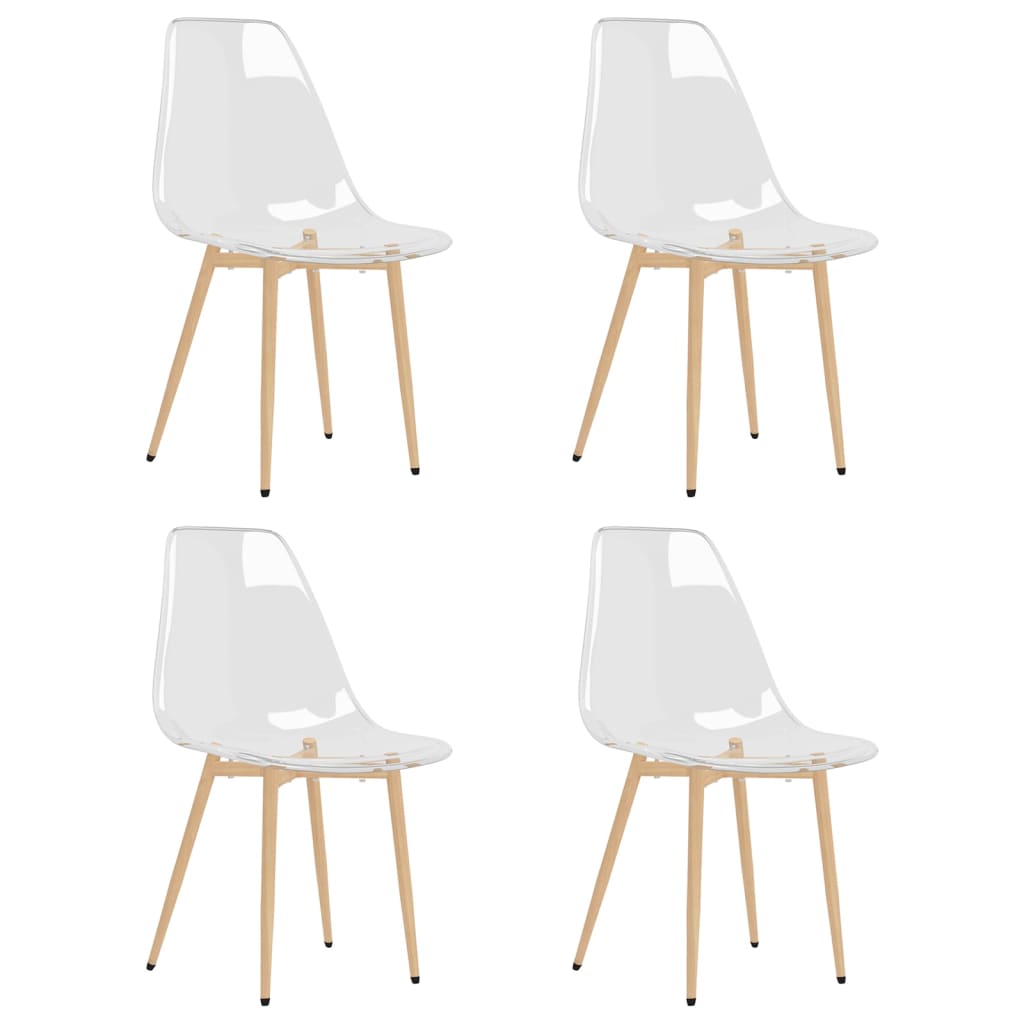vidaXL Sillas de comedor unidades transparente PET en 2 uds o 4 uds | cómodas modernas ergonómicas para comedor cocina salón hogar