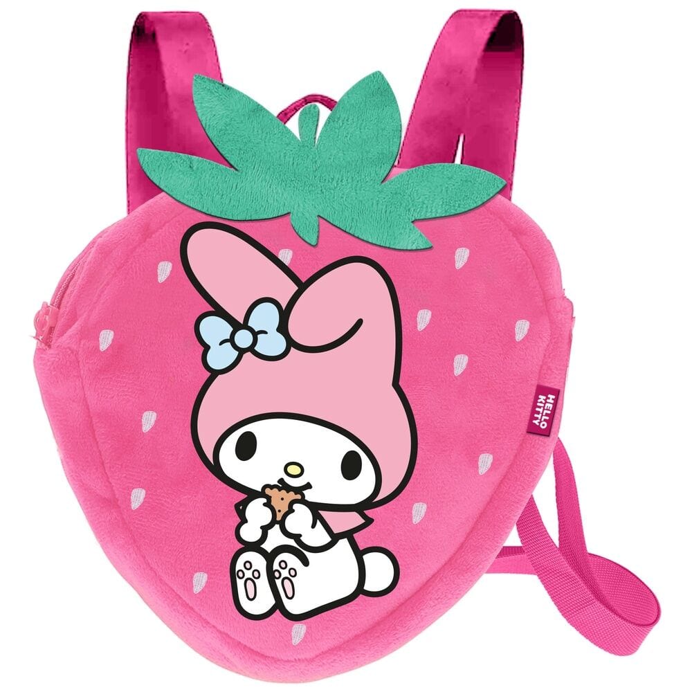 Mochilas Hello Kitty and Friends Sanrio, Diseño 3D y Relieve, Espalda y Tirantes Acolchados, Compartimento con Cremallera, Bolsillos Laterales de Malla, para Colegio y Viaje