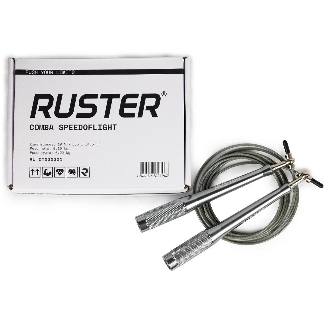 RUSTER Comba SpeedofLight Cross Training, Fitness, Boxeo - Cuerda de Saltar Profesional Aluminio Ajustable