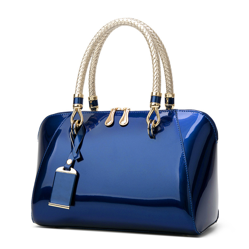 Elegante bolso bandolera/de hombro, bolso de mano de charol para mujer, billetera para mujer