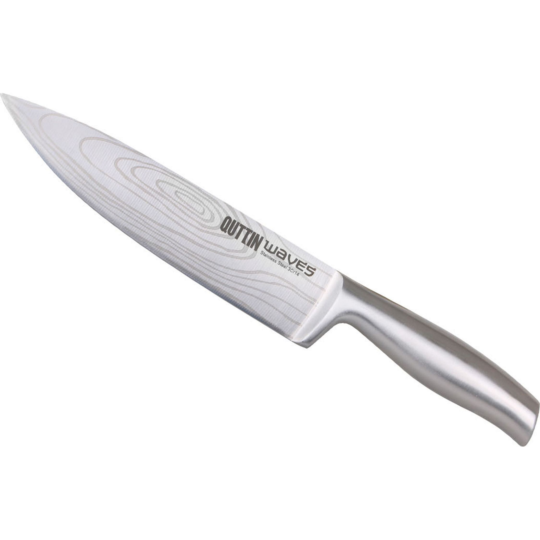 QUTTIN - Cuchillo Cocinero 20cm Gama Waves - Hoja Afilada y Resistente, Mango Antideslizante - Ideal para Cortes Precisos | Amystyle