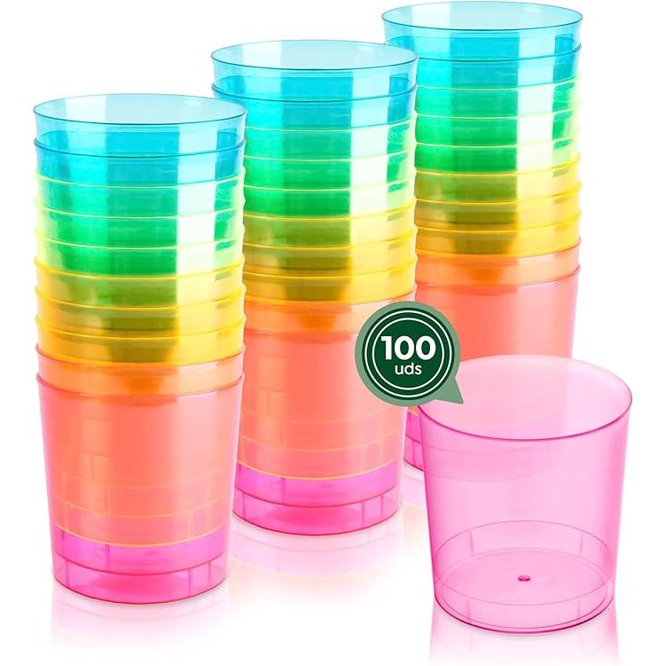 C.A | Vasos de Plástico Reutilizables 🥤 | Grandes | Ideales para Fiestas, Café y Refrescos