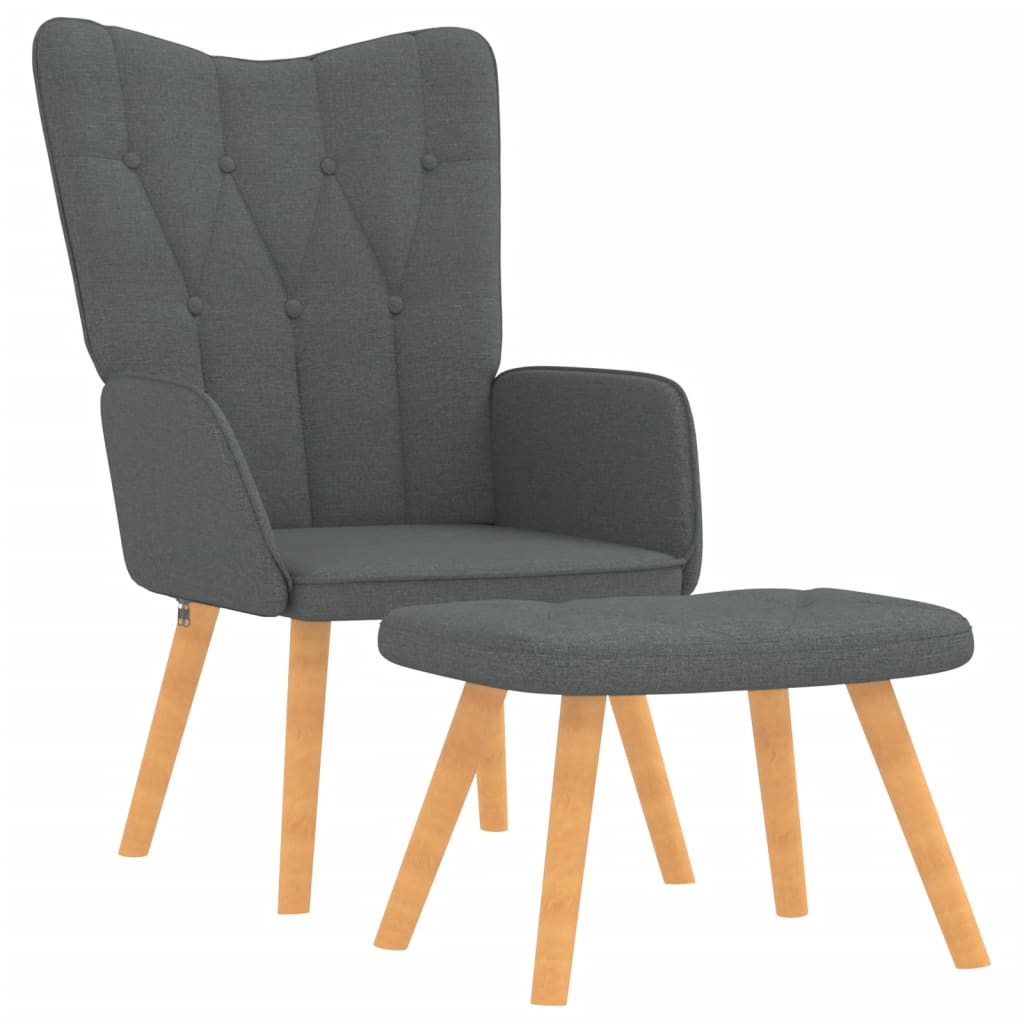 Vidaxl Sillón de Relax con Taburete Tela Gris Claro
