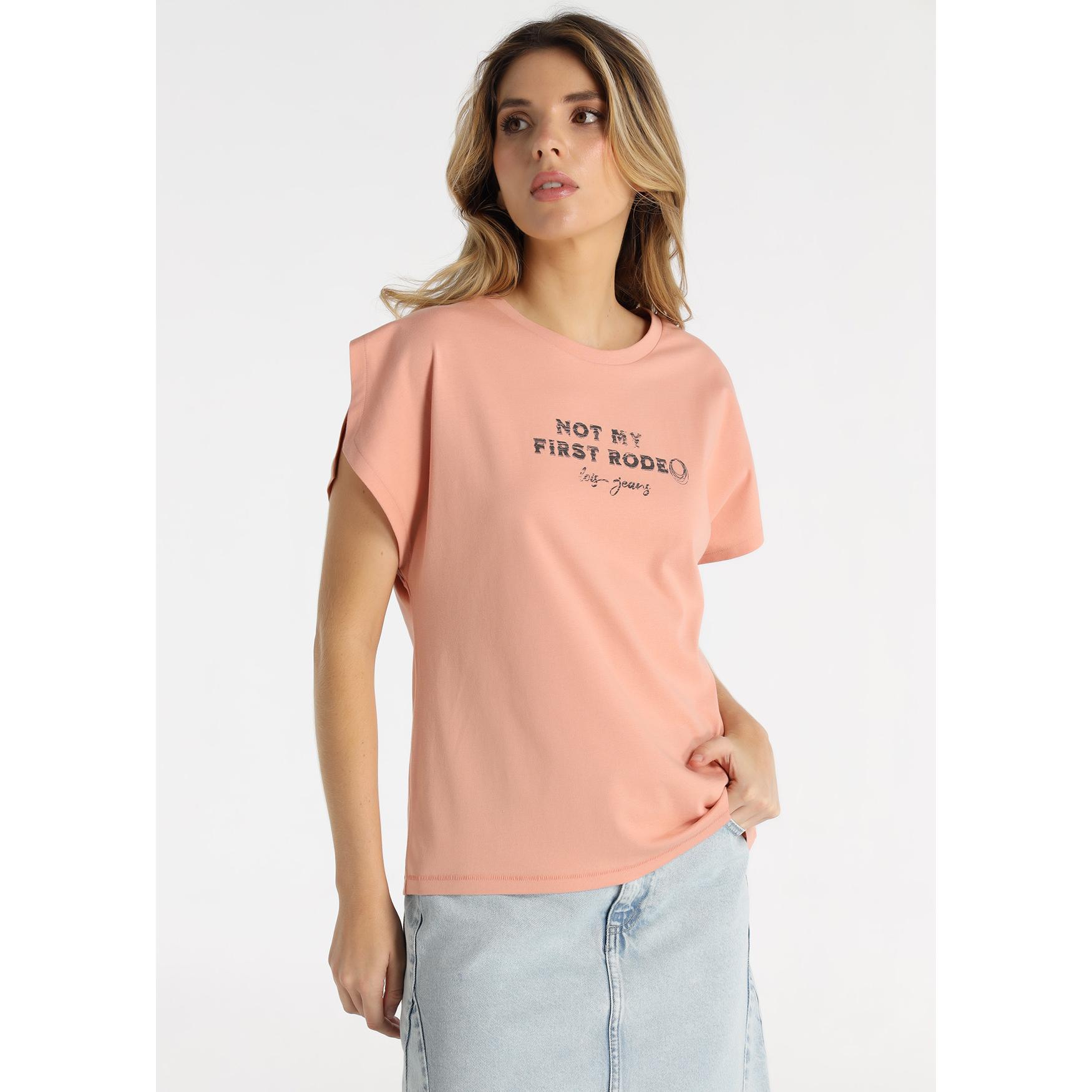 LOIS JEANS - Camiseta con Abertura en Hombro y Gráfica RODEO