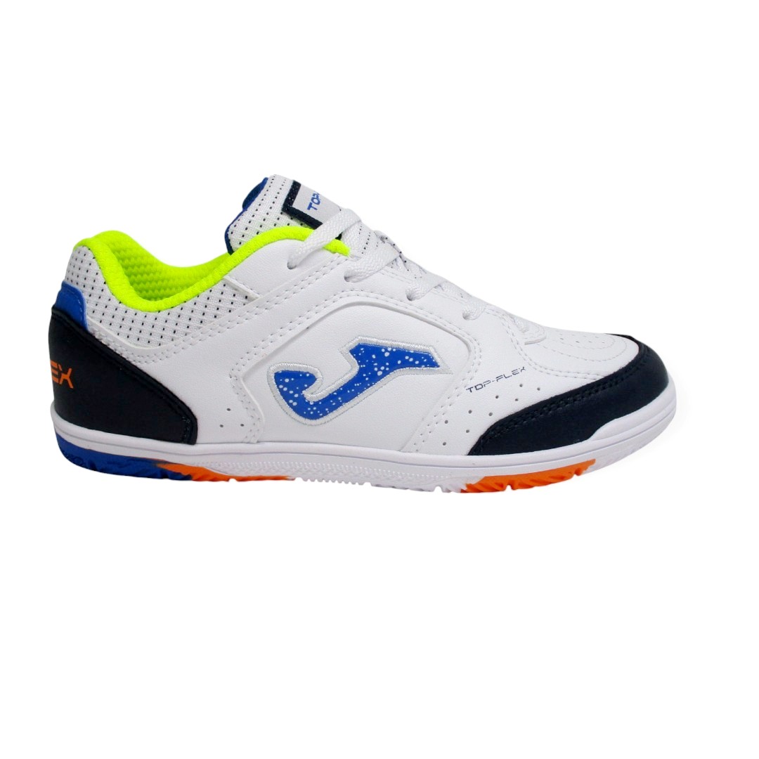 Joma Top Flex Jr 2502 Blanco. Zapatilla de futbol sala para niño
