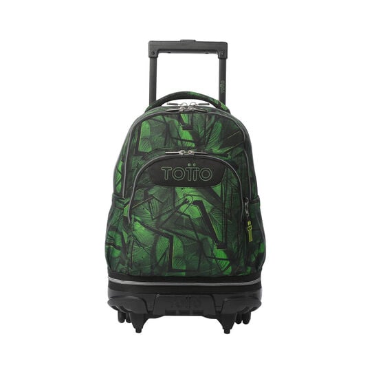 Mochila Totto Tiza con Ruedas Desmontable, 35L, Estampado Jhonie Jungle, Material Reciclado RPET, Bolsillo para PC 15.4", Ideal para Niños a partir de 3º de Primaria