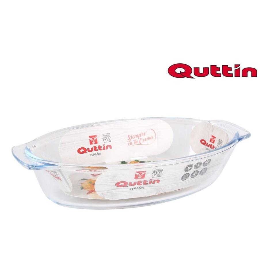 C.A | Quttin Fuente de Horno de Vidrio Borosilicato 🍲 | Rectangular | Apta Microondas, Congelador y Lavavajillas