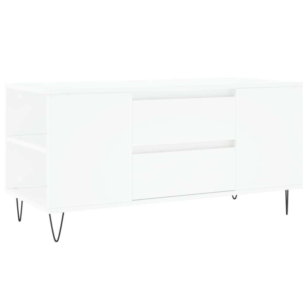 Vidaxl Mesa de Centro de Madera de Ingeniería 102x44,5x50 Cm - Blanco/Negro - Mesita de Salón