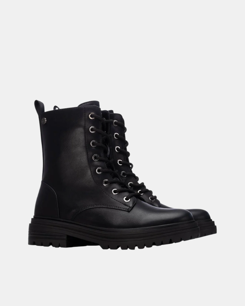 XTI 130464 Botines Militares Altas Mujer Negro