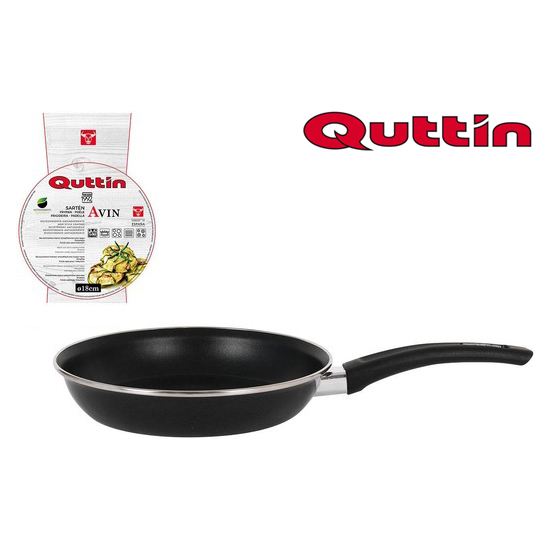 QUTTIN - Avin Sartén Esmaltada, 18-28 cm, Metal Apto para todo tipo de cocinas (eléctricas, gas, vitrocerámica o inducción) negro | Amystyle