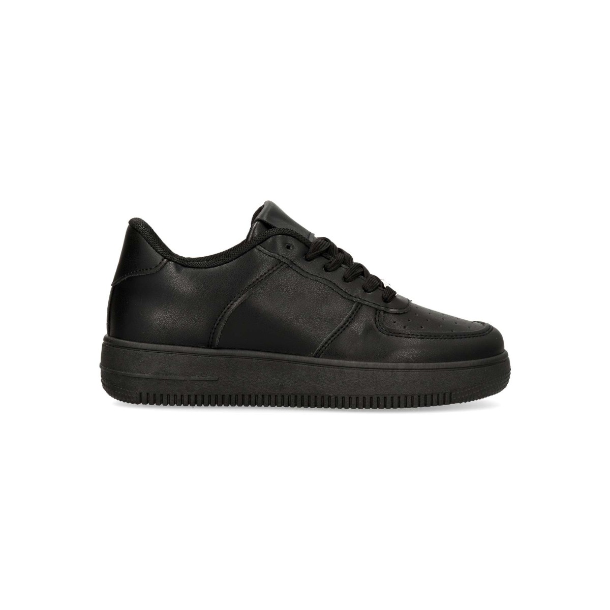 Vanessa Calzados - Zapatillas deportivas casuales para mujer de piel sintética con suela de goma y plantilla acolchada extraíble color negro