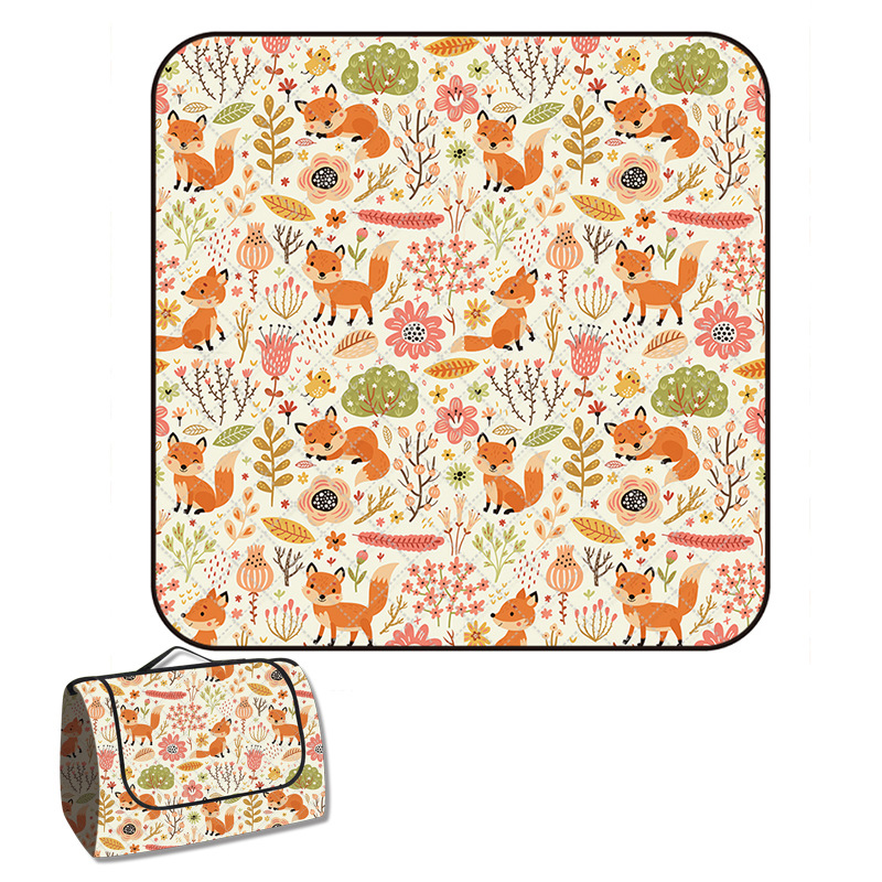 Manta de Picnic Estera Impermeable, Algodón Grueso, Ideal para Frutas, Equipo al Aire Libre, Dibujos Animados
