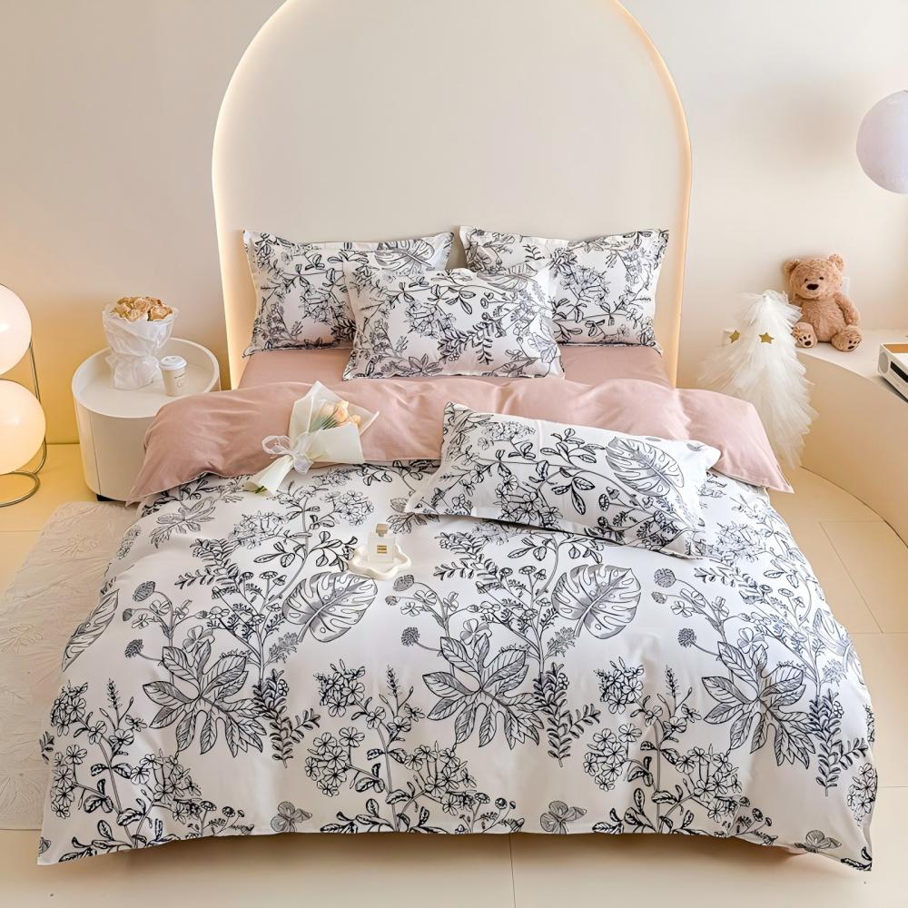 Juego de Funda Nórdica 4 Piezas de Algodón Alta Calidad Juego de Ropa de Cama- Dibujo Elegante - Varios Tamaños Disponibles
