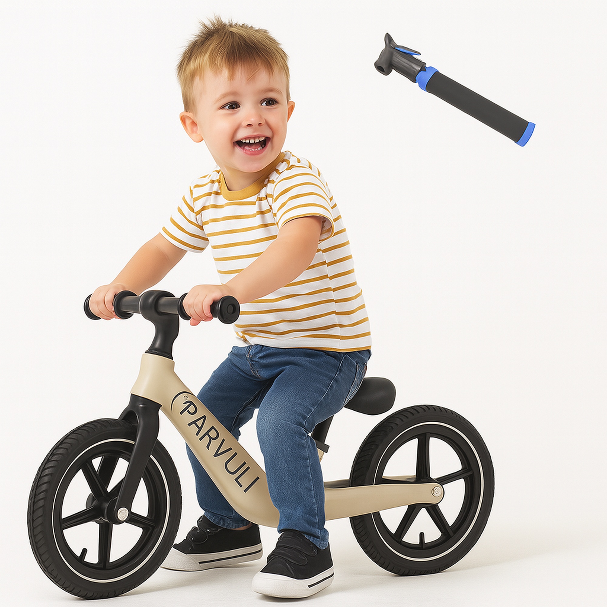 Bicicleta sin Pedales PARVULI® – para niños de 2 a 6 años | Bici de Equilibrio Robusta y Ligera con hinchador Incluido | Regalo Ideal para desarrollar Confianza y coordinación