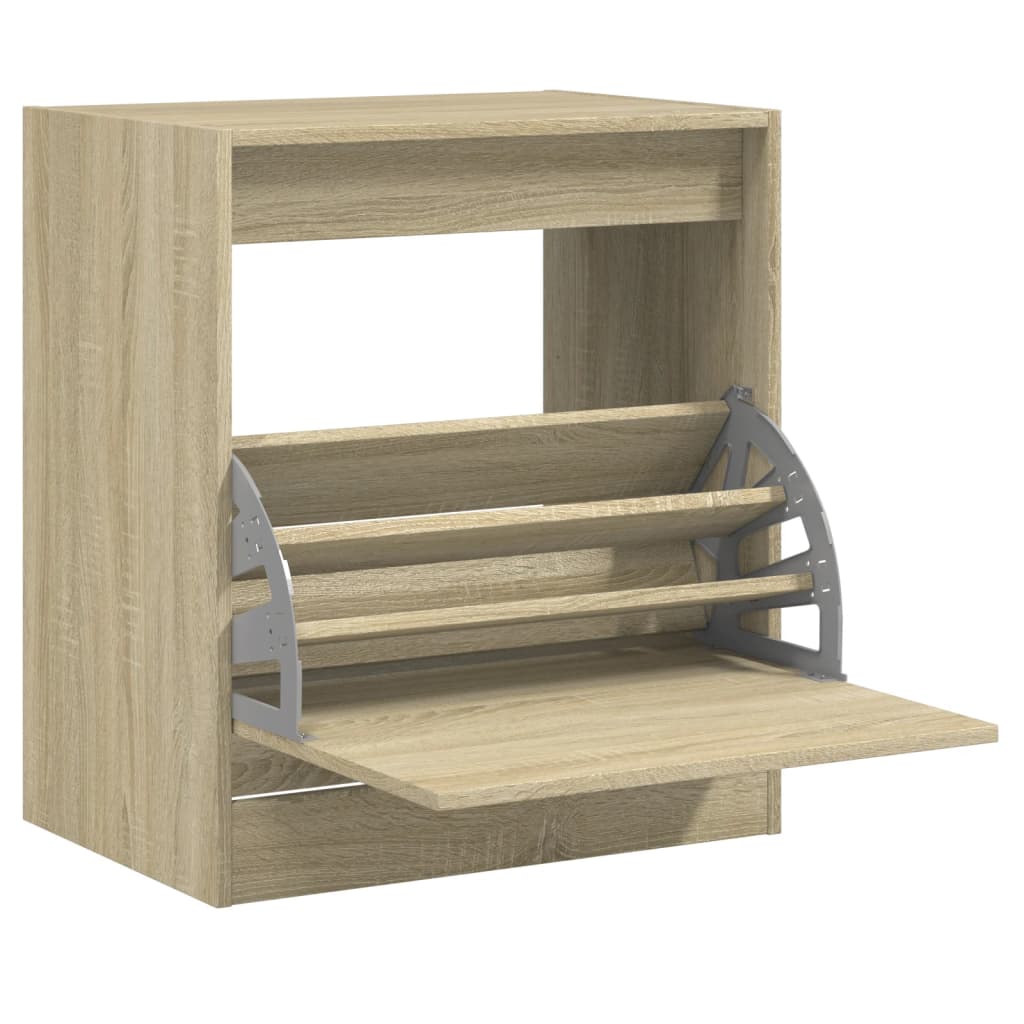 vidaXL Zapatero de madera de ingeniería roble Sonoma 60x42x69 cm