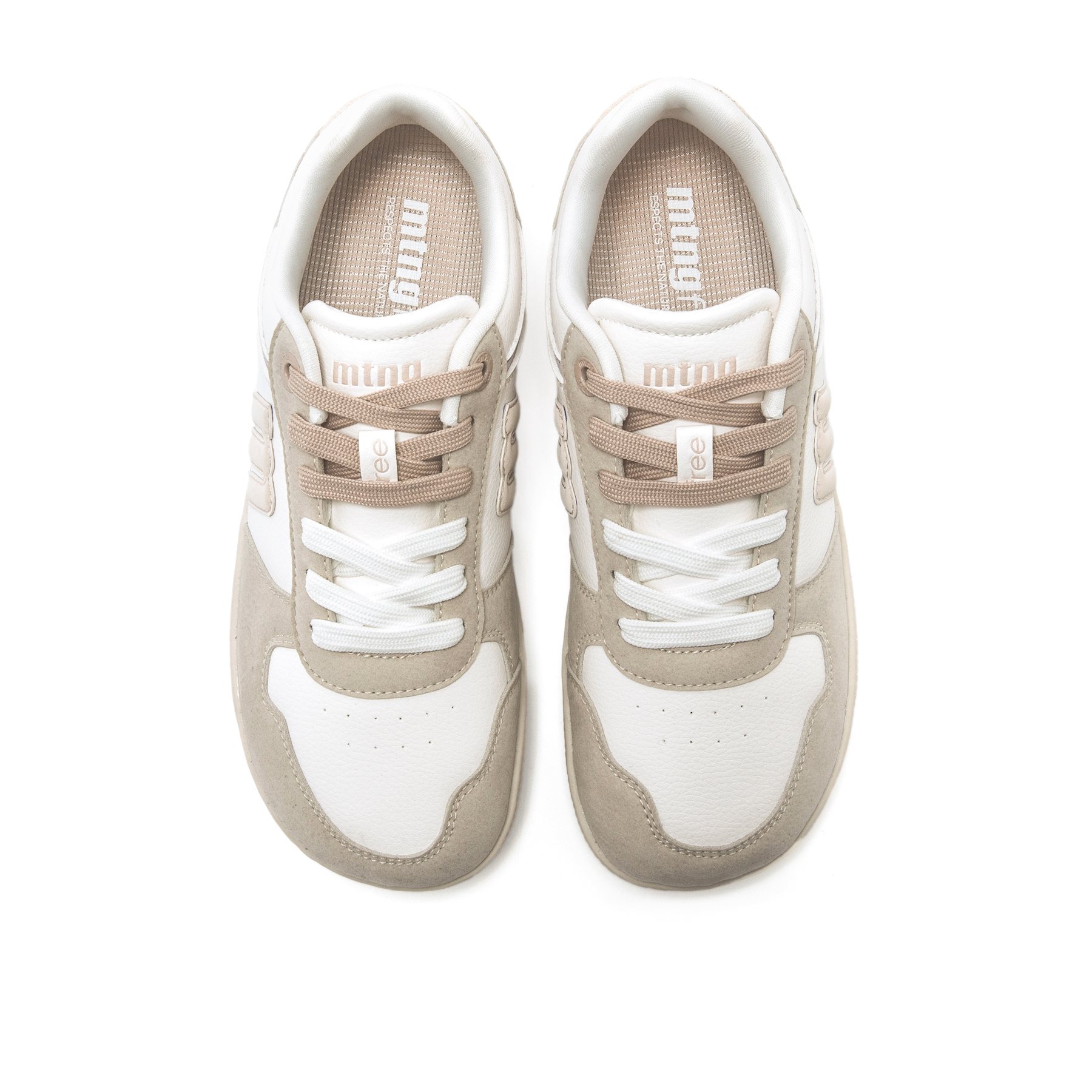 Mustang-MTNG deportivas barefoot mujer free aria beige con cierre cordones y tipo de puntera redonda