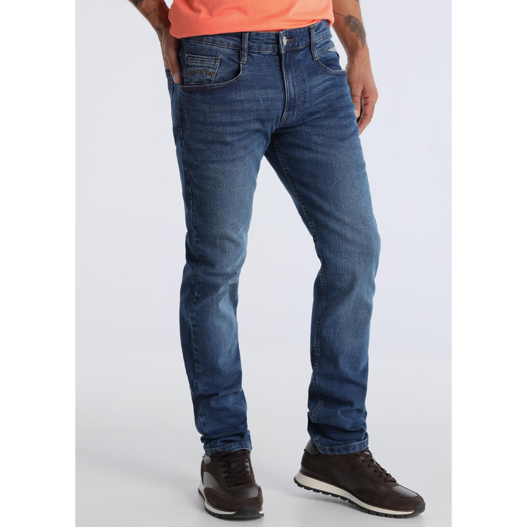 SIX VALVES - Jeans lavado cross stone - Slim fit - Tiro medio - Tallaje en Pulgadas- Tallaje en Pulgadas