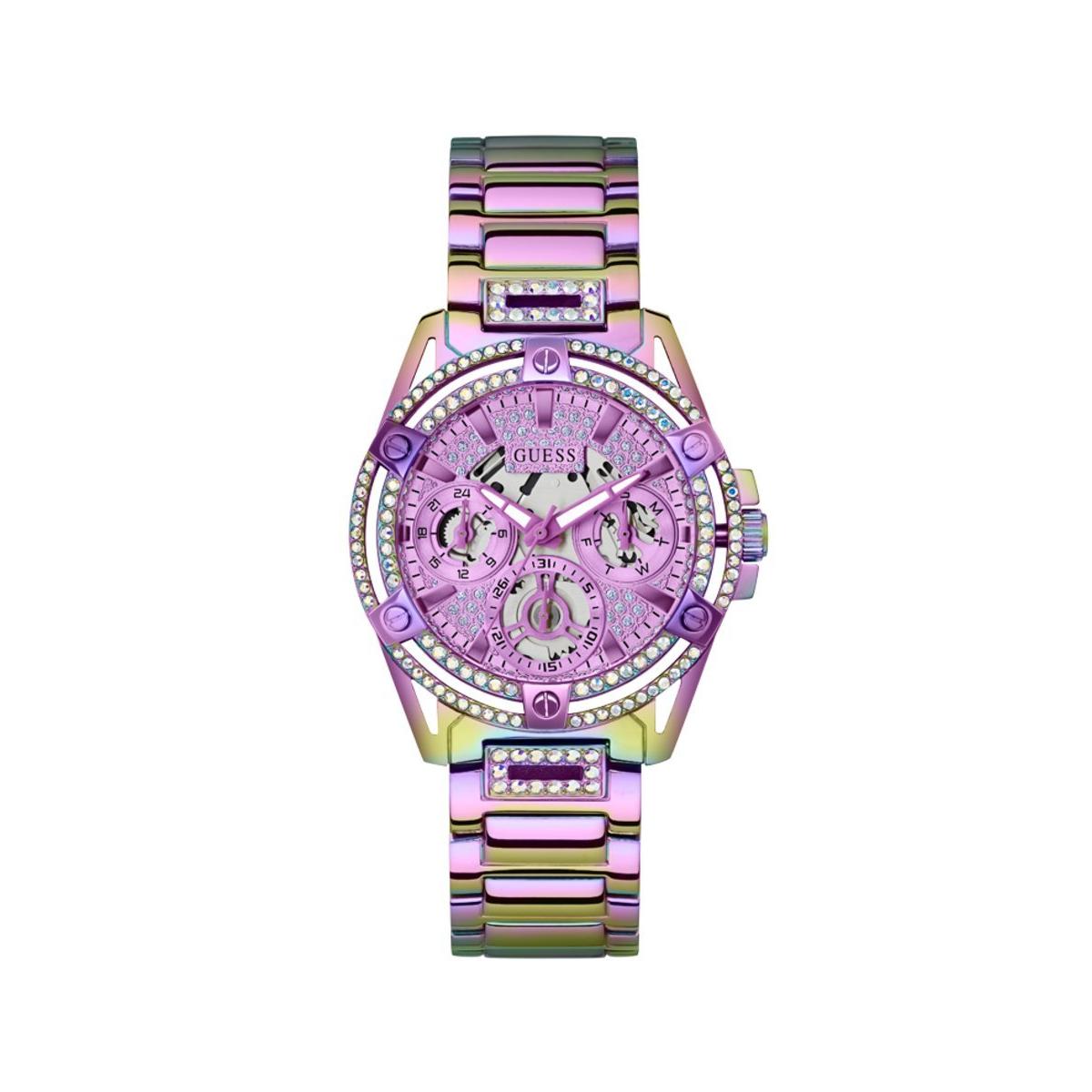 Guess Reloj Mujer Caja De Acero Pulsera Acero De Color Iridiscente Resistente Al Agua 3 Atm Gw0464l4