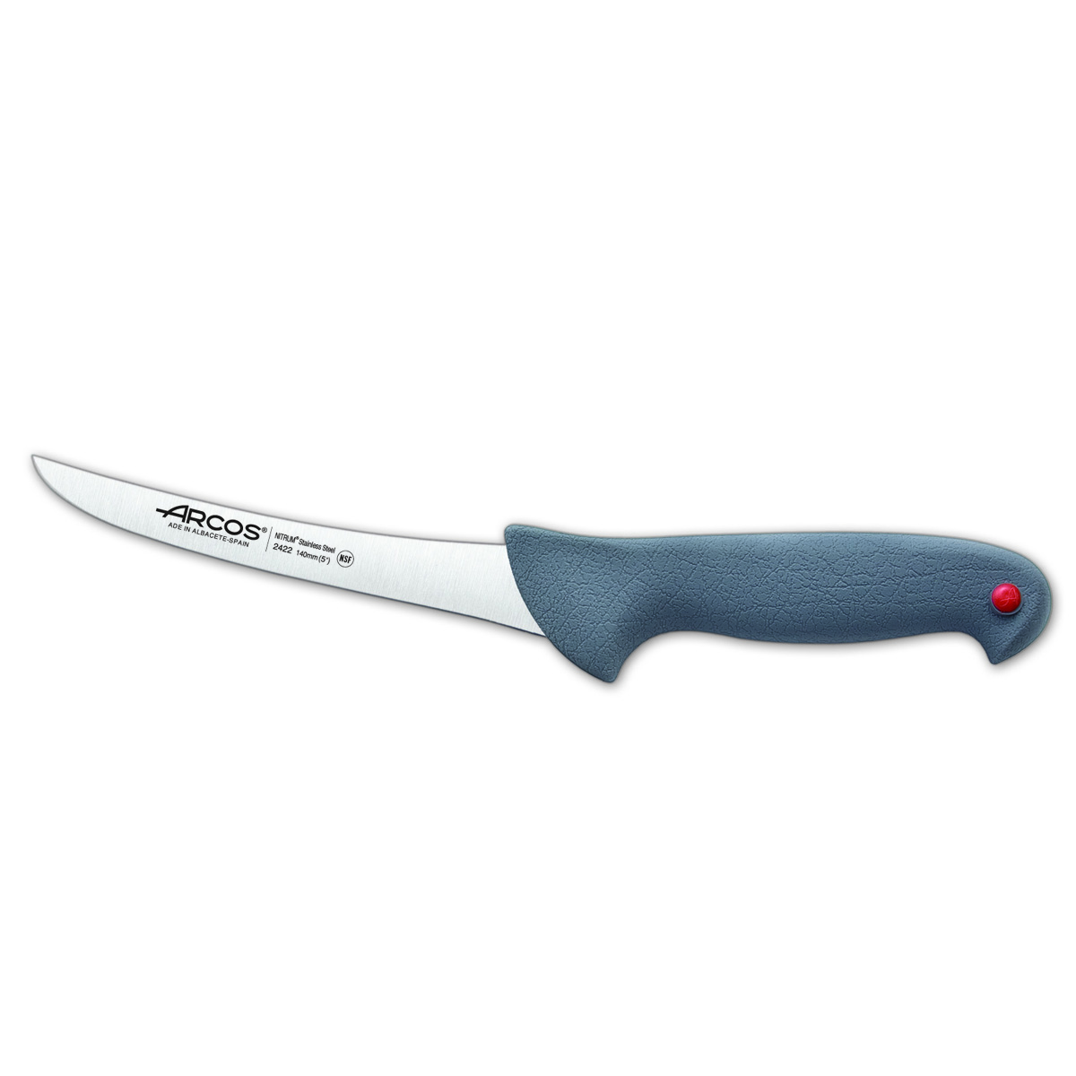 Cuchillo Deshuesador Arcos Colour Prof 242200 De Acero Inoxidable Nitrum Con Mango Ergonómico De Polipropileno Y Hoja De 14 Cm